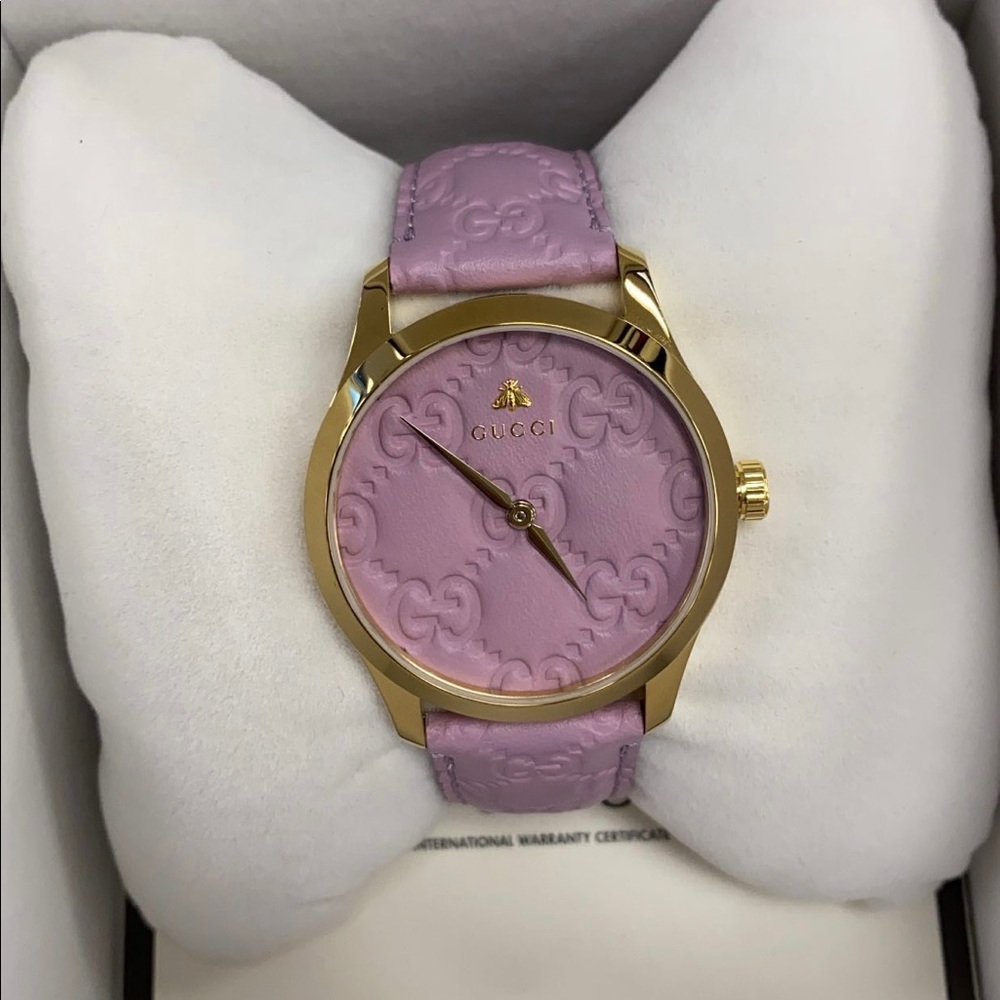 Womens purple analog gucci watch